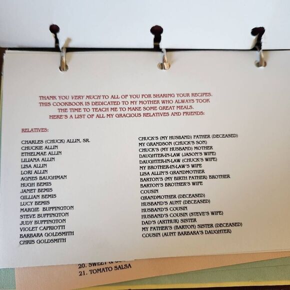 Family and friends cookbook 2006 binder filled with home recipes handmade - Picture 6 of 6